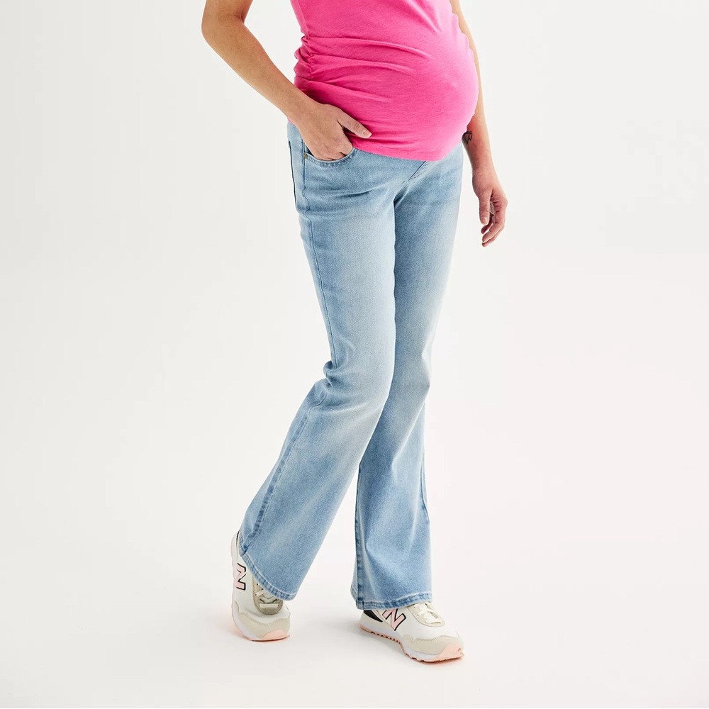 NWT Maternity Sonoma Over The Belly Flare Jeans Light Blue Size 6 Size 10